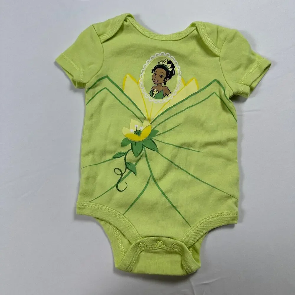 Disney Baby Princess Tiana Princess & The Frog Bodysuit Onesie Sz 0-3 mo